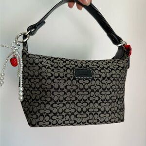 Vintage Coach Gray & Black Mini Pouchette